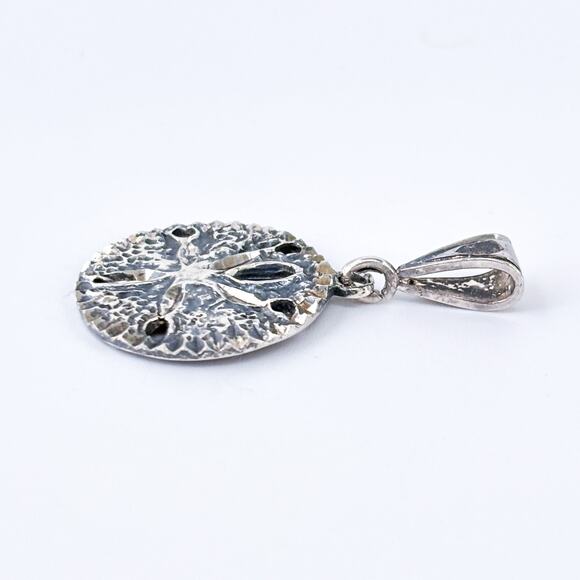 Vintage Sterling Silver 925 Sand Dollar Pendant Ocean Charm - Picture 3 of 6